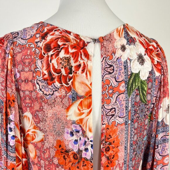 NWOT Johnny Was Scarlet Floral Georgette Midi Dress Size S - Picture 8 of 12